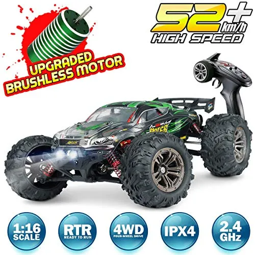 1:16 Monster Truck telecomandato Senza spazzole, Fuoristrada 4WD ad Alta velocità 52KM / h Fuoristrada Impermeabile/Antiurto/Antiscivolo 2.4G Radio RTR Car