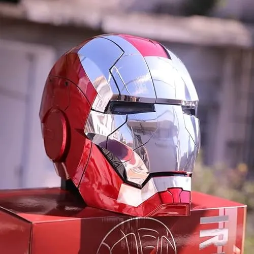 NLIGHTING® Casco Iron Man Elettronico Maschera Iron Man elettronica Casco Ironman Motorizzato Casco Supereroi Maschera Iron Men MK5 Helmet Giarvis Funzionante Iron Man Mask Indossabile Comando vocale