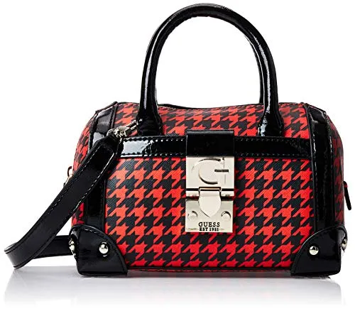 Guess Lucienne, Borsa a Mano Donna, Multicolore (Houndstooth), 8.5x15x19.5 cm (W x H x L)