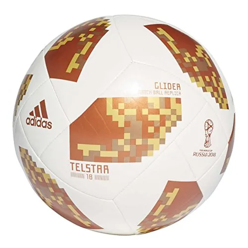 adidas World Cup Glider, Pallone Calcio Uomo, Bianco/Copgol/Goldmt, 5