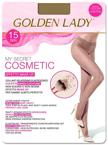 GOLDEN LADY Mysecret 15 Cosmetic Collant, 15 DEN, Trasparente (Melon 001a), Small (Taglia Produttore:2 – S) Donna