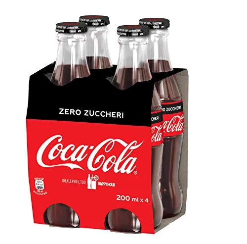 COCA-COLA ZERO Zuccheri 200ml x4 (Vetro) - 800 ml