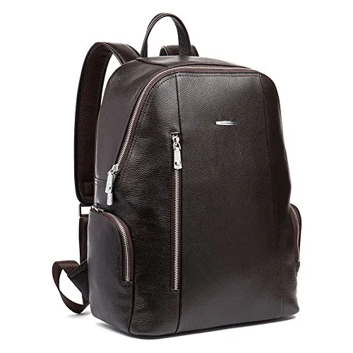 BOSTANTEN Vera Pelle Zaino Uomo Cuoio Borsa Computer Backpack Zaini Cartella Vaglietta Modo Casual con foro per le cuffie Grande