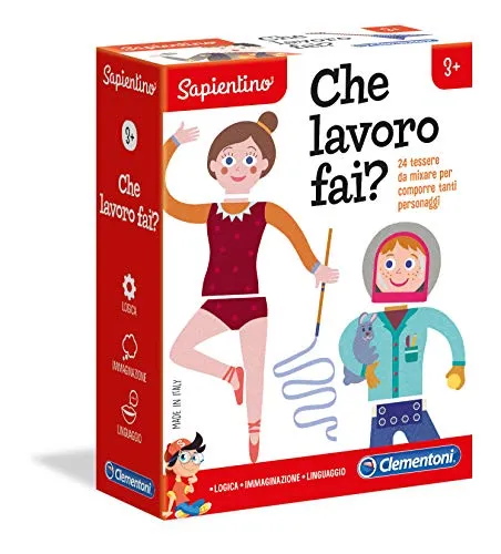 Clementoni - 16149 - Sapientino - Che Lavoro Fai? - progressive puzzle incastro - gioco educativo 3 anni, gioco per imparare i mestieri - Made in Italy