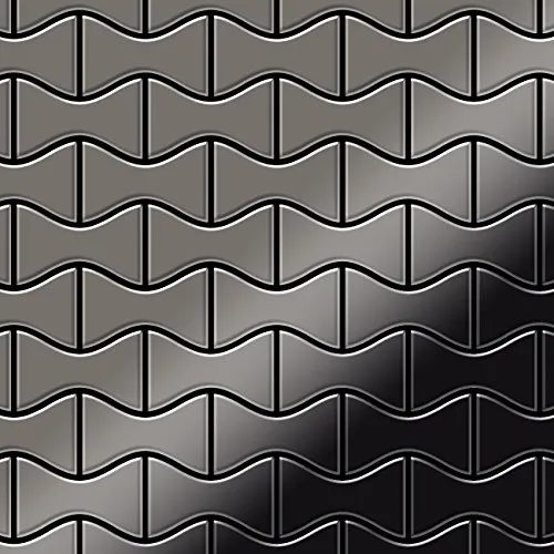 Mosaico metallo solido Titanio specchiato Smoke grigio scuro spesso 1,6 mm ALLOY Kismet-Ti-SM disegnato da Karim Rashid