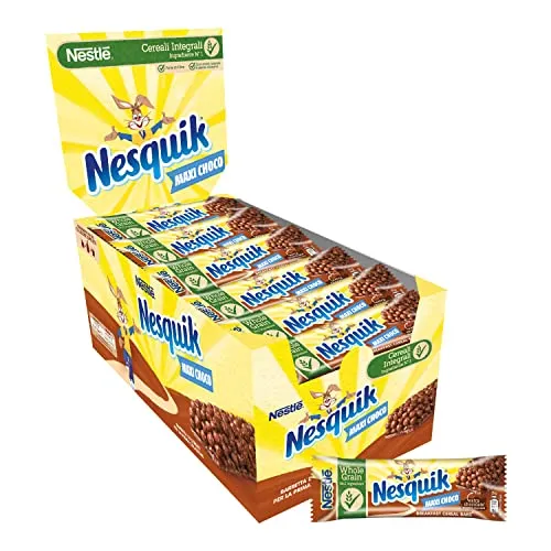 Nesquik Maxi Choco Barretta di Cereali al Cioccolato e al Latte, 24 Pezzi