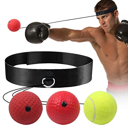 GLKEBY Boxing Reflex Ball, Pallone da Boxe, MMA Speed Training per Adulti/Bambini, Le Migliori Attrezzature da Boxe per Allenamento, coordinazione Occhio-Mano e Fitness