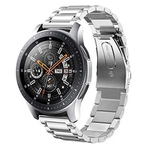 SUNDAREE Compatibile con Cinturino Galaxy Watch 46MM,22MM Argento Acciaio Inossidabile per Samsung Galaxy Watch 3 45/S3 Classic/HUAWEI Watch GT 2 46/Garmin Venu 2