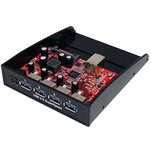 StarTech.com Hub USB 3.0 a 4 Porte PAnello Frontale, Alloggiamento 3.5 5.25"