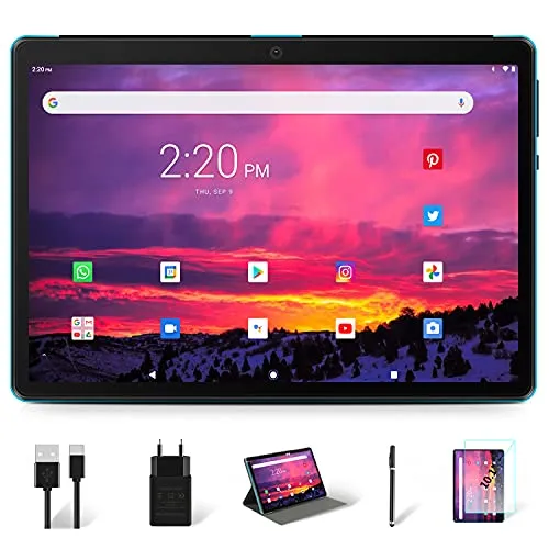 Tablet 10 Pollici 4GB RAM 64GB ROM Android MEBERRY 1280 * 800 IPS Tablets, 128GB Espandibile| 8000mAh| Fotocamera(5MP+8MP)| Bluetooth| GPS|Google GMS, Solo WIFI, Blu