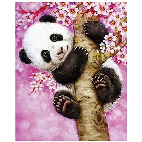 DIY 5D pittura diamante a punto croce,Pittura diamante 5d fai da te,5D diamond painting disney ricamo simpatico panda strass Arts Craft canvas Wall Decor 30 x 40 cm