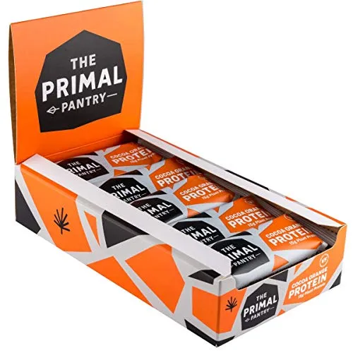 The Primal Pantry Barretta Proteica 15 x 55g (Cocoa Orange) - - 100% paleo, vegane, senza glutine, senza cereali, senza soia, senza zuccheri raffinati, aromi, coloranti o conservanti