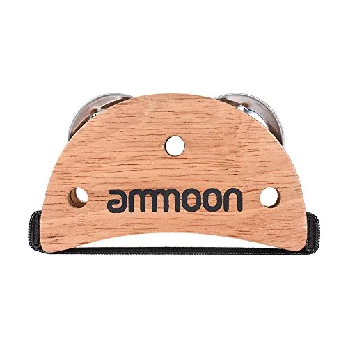 ammoon Scatola ellittica Cajon accessorio Drum Companion Tamboril Jingle in piedi per strumenti a percussione manuale, Legno