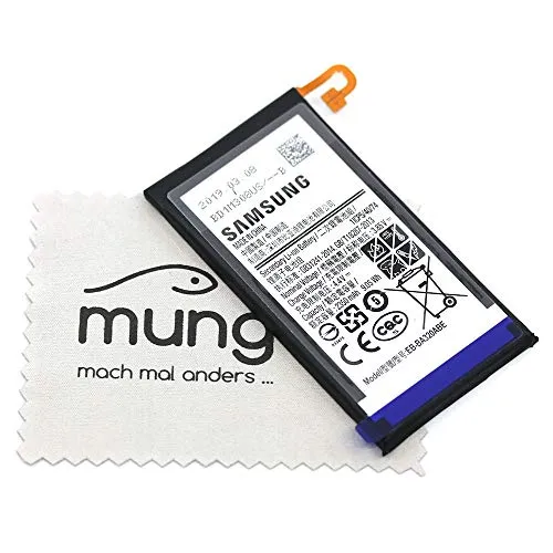 Samsung - Batteria originale EB-BA320ABE per Samsung A320F Galaxy A3 2017 con panno per la pulizia dello schermo mungoo