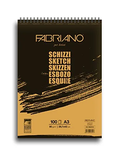 Fabriano Quaderno a spirale, formato A3, per schizzi, colore: Bianco