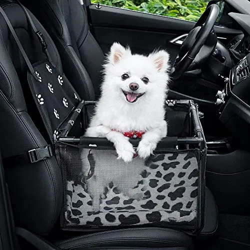 Animale Vettore Borsa per Cani Pieghevole GENORTH Borse Trasportino Borsa per Animali Domestici (Nero con le stampe della zampa)