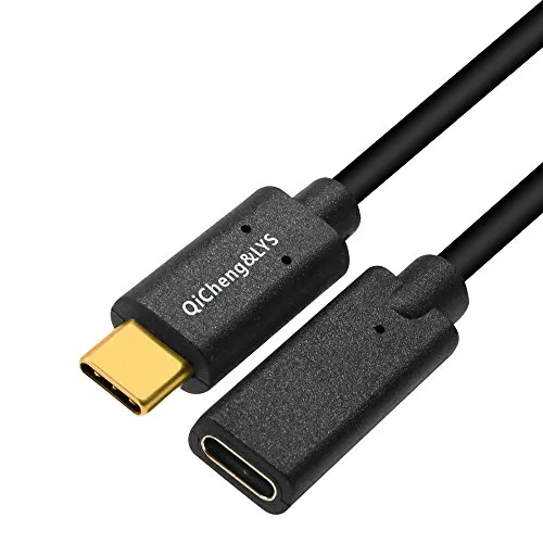 QiCheng & LYS Cavo di prolunga Maschio e Femmina USB C Tipo C Cavo di prolunga USB 3.1, Dispositivo GEN2 (10 Gbps) 4K Supporta Video, Audio, sincronizzazione Dati, prolunga Type c (0.3m)