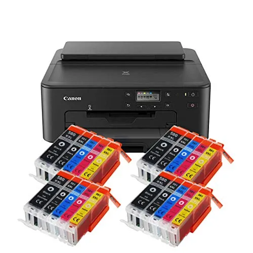 ICOffice Canon Pixma TS705a TS705a Dispositivo a getto d'inchiostro a colori (stampante senza funzione di scansione e copia, USB, stampa CD, WiFi, LAN, Apple AirPrint), nero, set da 20 cartucce