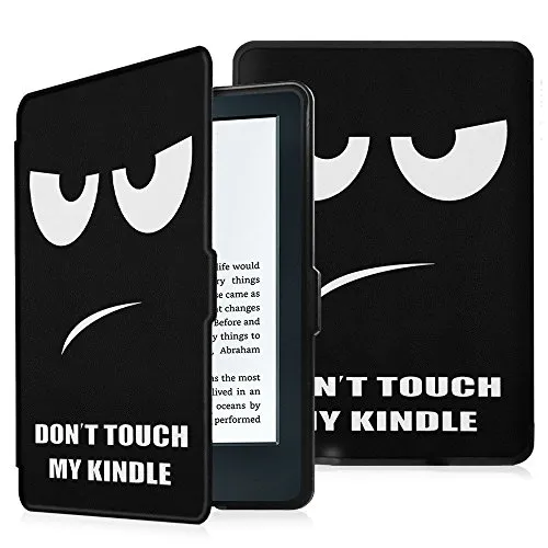 FINTIE Custodia per E-reader Kindle - Ultra Sottile Leggero Cover con Funzione Auto Svegliati/Sonno per Amazon E-reader Kindle 6"(8ª Gen - modello 2016), Don't Touch