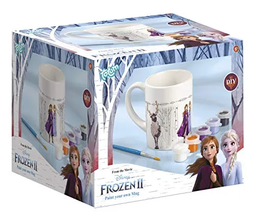 Frozen II- Tasse zum Bemalen Disney Tazza da colorare con Motivo, 6 Colori Diversi, Pennello, Regalo per Ragazze, Multicolore, 680760