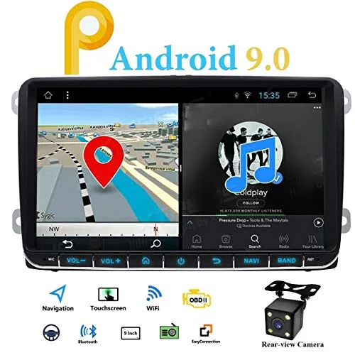 Autoradio Android 9.0 2 DIN con DSP WiFi per Volkswagen VW Passat Polo Golf Caddy Touran Jetta T5 Seat Sharan MK5 MK6 EOS stereo Bluetooth navigatore satellitare GPS WiFi USB