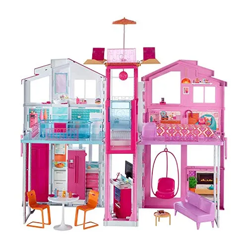 Barbie Casa di Malibu con 4 Stanze, Ascensore e Tanti Accessori, DLY32