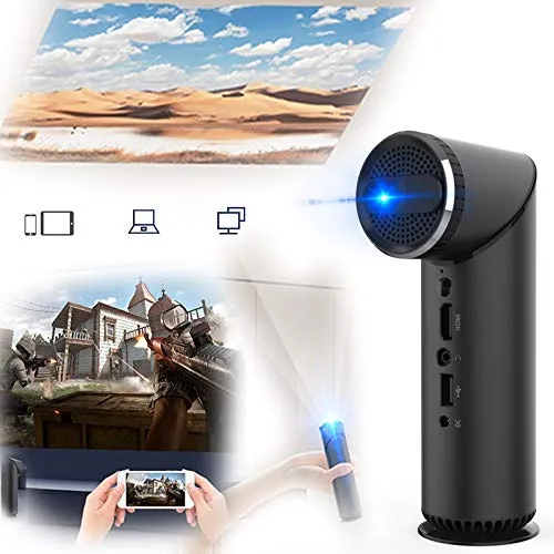 GJZhuan K5H 1080p proiettore Full HD Mini Portatile Wi-Fi Intelligente 4k nativi Bluetooth Home Cinema proiettori Media Video Player 100 ANSI Lumen 90 ° di Rotazione dell'obiettivo di proiezione