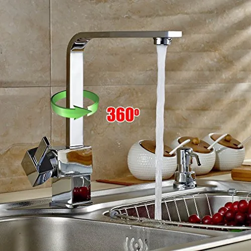 Auralum® 360°Rubinetto di lavabo con canna alta flessibile orientabile a cascata rubinetto miscelatore monocomando Lavello lavandino rubinetto,per bagno o cucina