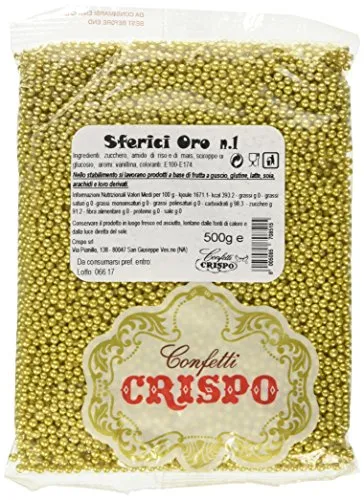 Crispo Confetti Sferici - Colore Oro - 4 confezioni da 500 g [2 kg]