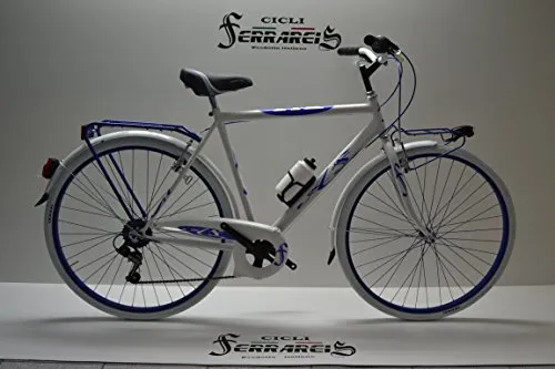 City Bike Trekking Passeggio Stradale 28 Uomo AC. Verde e Bianco Blu 6v