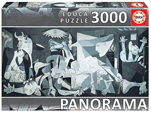 Educa- Animated And Comic Drawings Guernica, Pablo Picasso. Puzzle Panoramico di 3000 Pezzi. RIF. 11502, Colore Bianco e Nero, EB11502