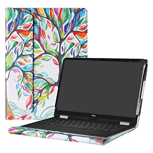 Alapmk Specialmente Progettato PU Custodia Protettiva in Pelle per 13.3" dell XPS 13 9380 9370 9360 9350 9343 / XPS 13 2 in 1 9365 Series Notebook,Love Tree