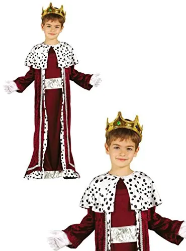 Guirma- Bambi Costume Re Magio Gaspare, Colore Rosso Porpora, 10-12 Anni, 42428