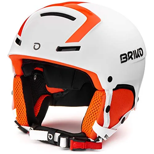 Briko (ZIOIO) Faito Fluid Inside, Helmets Unisex – Adulto, 957MATT White Orange FL, S