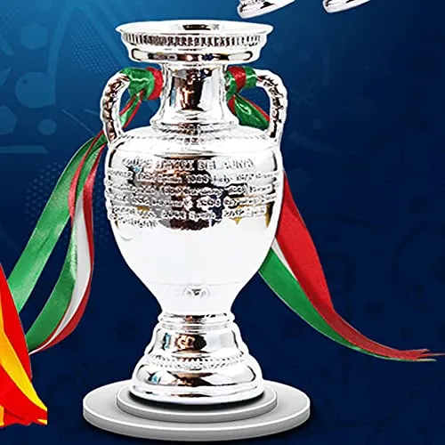 Trofeo Campionato Coppa Europa 2020 (2021),L'Italia Ha Vinto Il Campionato,Modello Ridotto(16cm),Il Nastro Di Consegna, Rosso + Bianco + Verde,è Il Colore Della Bandiera Italiana! It's Coming To Rome!