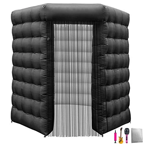 Casnuova 1 Mostra Porta Gonfiabile 2,5 x 2,5 m Festa Divertente Tenda Cabina Pompa di Aria Foto LED Tenda Gonfiabile Ottagono Portatile ColoratoBei Volumi Ventilatore di Nozze Porta Singola Nero