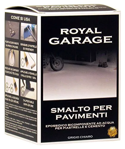 Brava RGZC7 Royal Garage Smalto per Pavimenti Epossidico all'Acqua, Grigio Chiaro, 750 ml