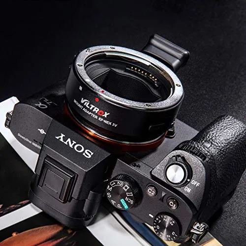 VILTROX EF-NEX IV Autofocus Adattatore di Montaggio Obiettivo,Supporta CDAF/PDAF Focus per Canon EF/EF-S Lente a Sony E Mount Telecamera A9/A7RIII/A7RII/A7III/A7II/A6500/A6300