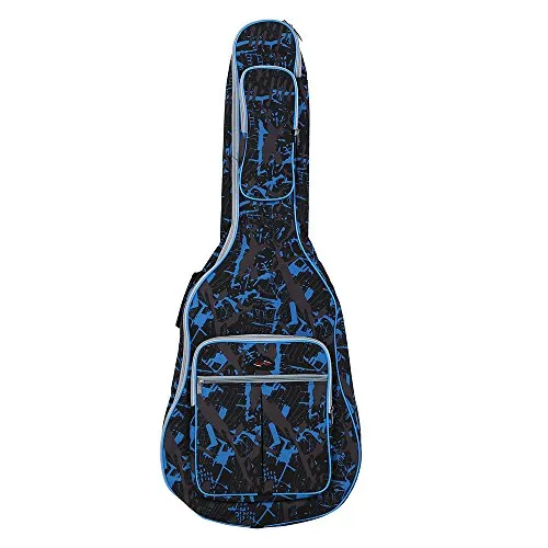 ammoon Custodia Chitarra Impermeabile 600D Panno Di Oxford Imbottite Camouflage Blu Cuciture Doppie Per 41Inchs Chitarra Acustica Chitarra Classica