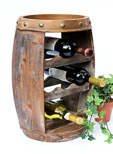 DanDiBo Scaffale-Vino Botte Vini 1555 Bar Porta-Bottiglie 50cm per 8 bottigl. Scaffale Botte Botte-Legno