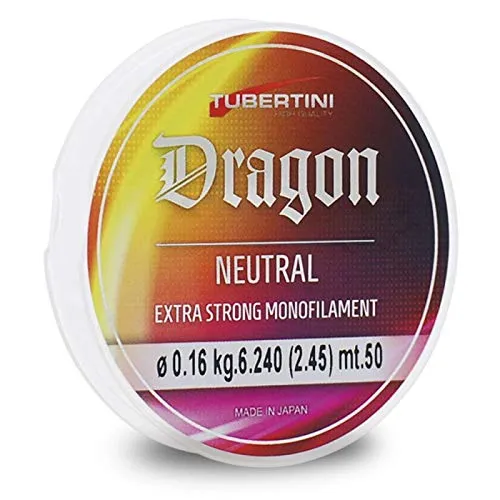 Filo da Pesca Tubertini Dragon Neutral in Nylon Ideale per Lo Spinning Surfcasting Carpfishing Trota Lago Resistente al Nodo con POCA Elasticit