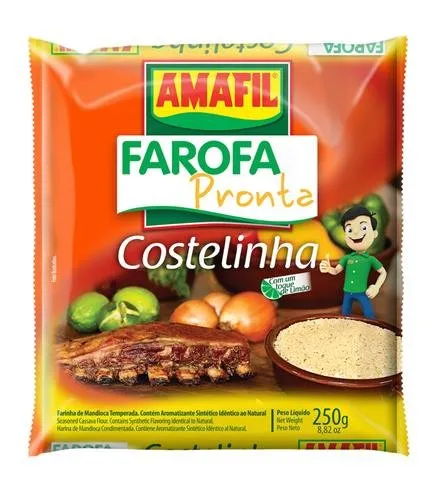 Farina di manioca tostata e speziata, 250g - Farofa Pronta Costelinha AMAFIL 250g