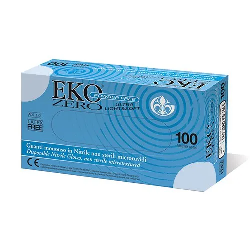 EKO Zero PW 1008 Guanto Monouso in Nitrile, Non Sterile, Misura L, 10x100 Pezzi, Totale 1000 Pezzi