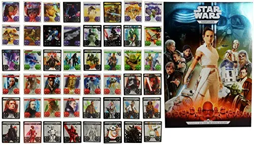 Starwars 48 carte da collezione 2019 + album da collezione Star Wars, Paese di vendita, la saga completa di Skywalkers
