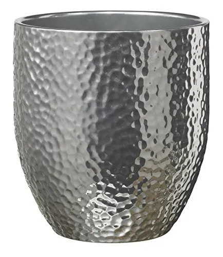 Soendgen Keramik Boston Metallic Vaso per Orchidee, Argento, 13 x 13 x 14 cm
