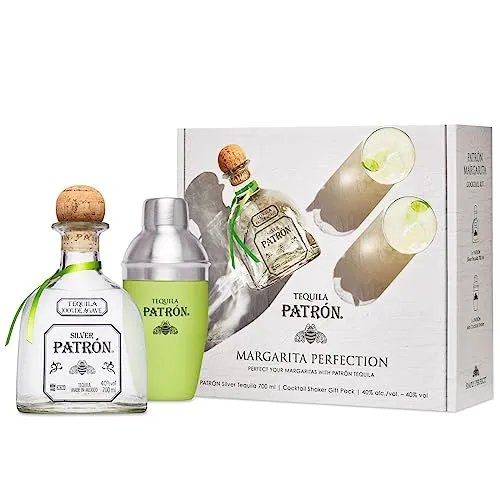 PATRÓN Silver Premium Tequila e la confezione regalo con shaker, nasce dalla migliore agave blu weber ed è prodotta artigianalmente in piccoli lotti in Messico, 40% Vol. 70 cl / 700 ml