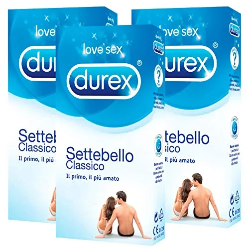 Durex Settebello Classico Preservativi | 3 Confezioni da 27 Pz Ognuna | 81 Profilattici…