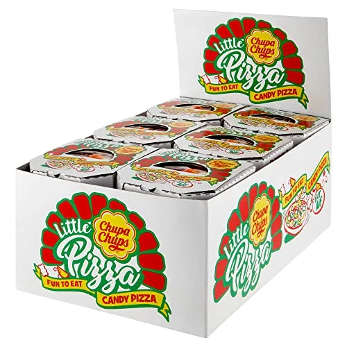 Chupa Chups Little Candy Pizza, Caramelle Gommose Assortite Gusto Frutti assortiti, Ottime da Condividere, Confezione da 30 Mini Pizze