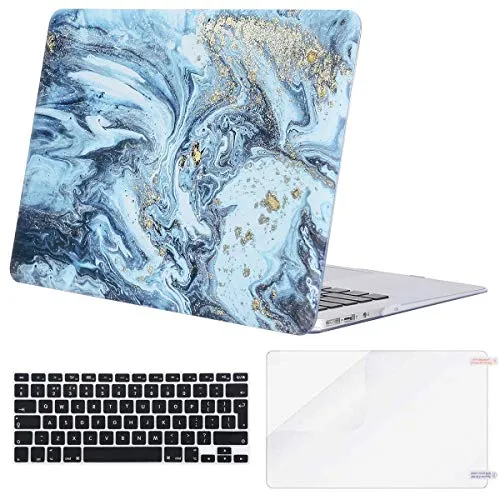 Eono Custodia MacBook Air 13 Pollici A1369/A1466,Versione Precedente 2010-2017,3IN1Custodia Rigida Protettiva,Tastiera Cover,Schermo Protezione Compatibile con MacBook Air 13 Pollici,Onda Creativa
