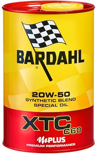 Bardahl 313040 - 3 Litri, Olio Motore per Auto, XTC C60 20W50, per Motori Sportivi che Richiedono un’Elevata Viscosità dell’Olio in Esercizio